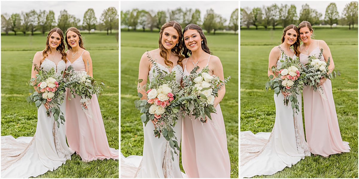 Collage of Ashleigh and her bridesmaids