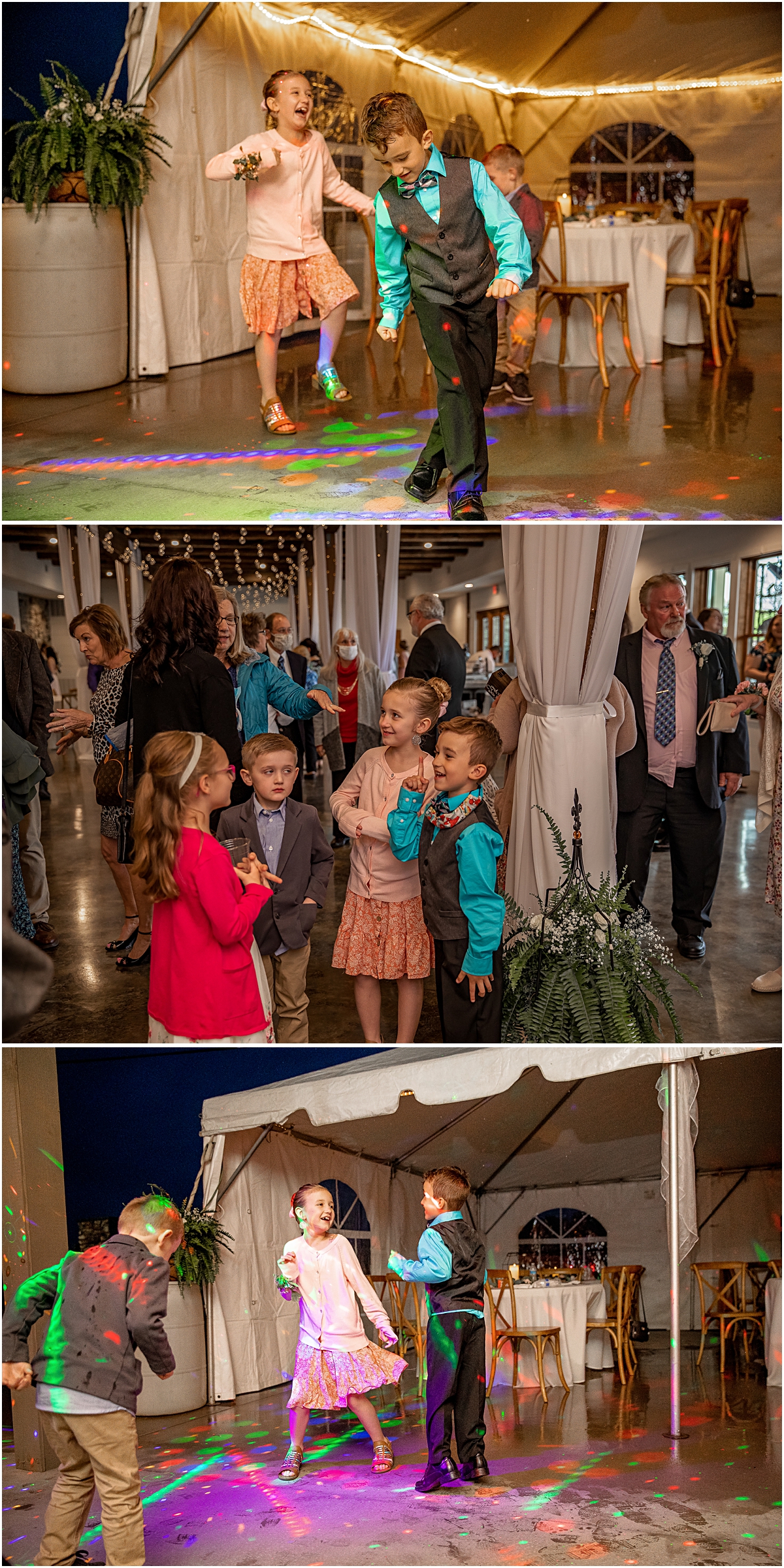 Kids dancing during the Weyers Cave VA Wedding