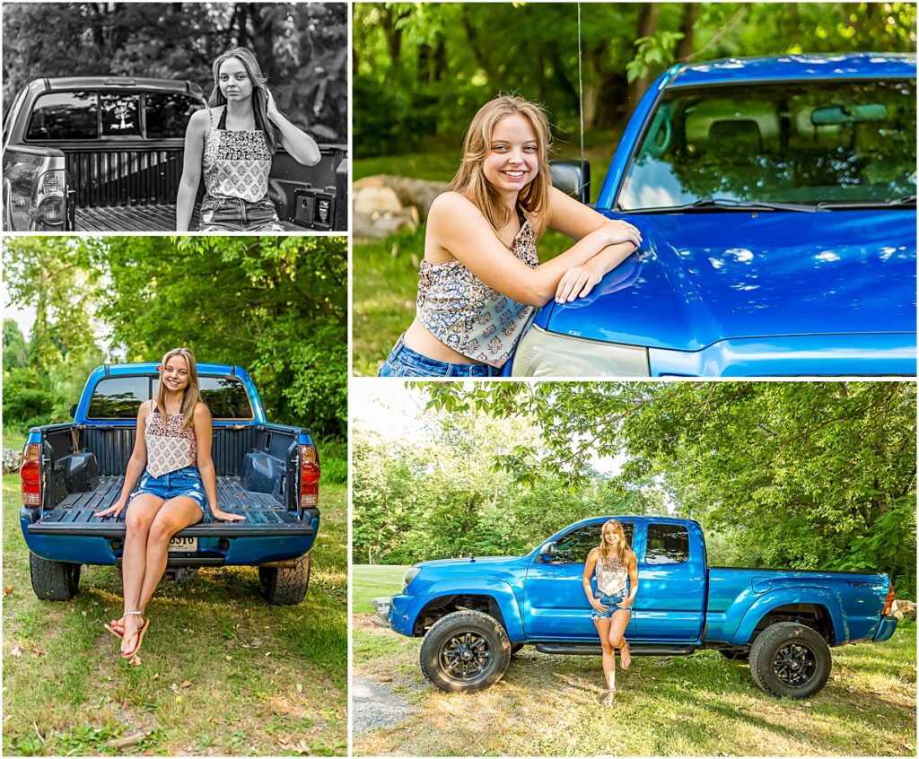 Collage of Brooke and her Toyota Truck