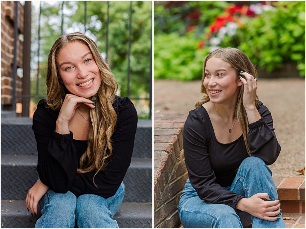 A senior illustrating the importance self grooming for close-ups following these senior photography tips. 
