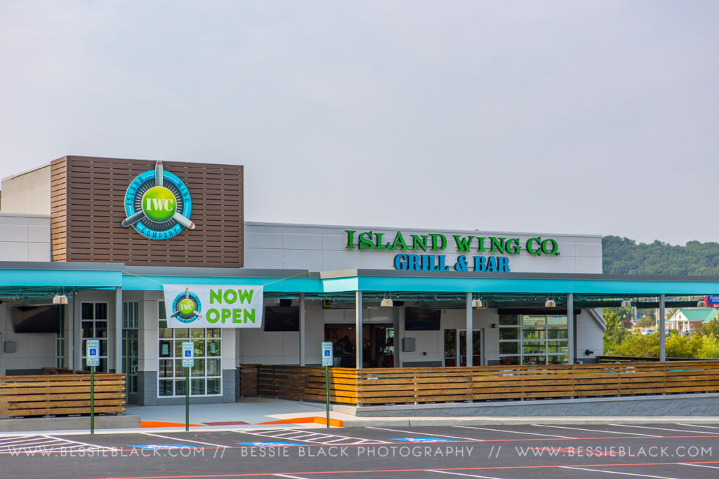 The front of the Island Wing Company in Harrisonburg on its's grand opening