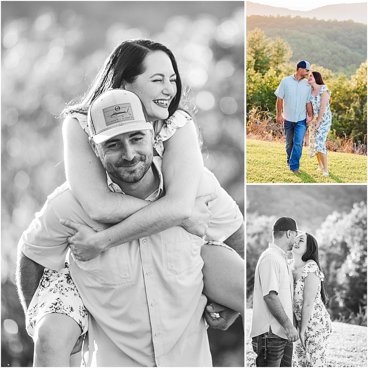 Mary and Daniel side by side and close to each other during their engagement session